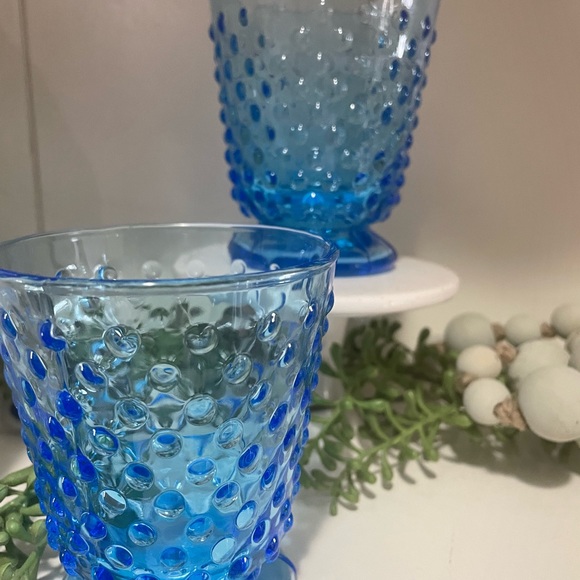 Blue Hobnail Votive Holders - Picture 2 of 4